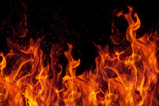 Blazing fire orange flames dark - auto free wallpaper