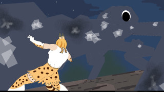 Cartoon woman banana head cat - a banana free wallpaper