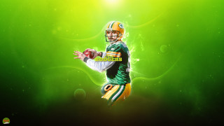 Football player green uniform air - his helmet free wallpaper