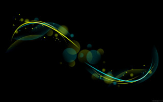 Black background blue yellow swirl 2 - vector free wallpaper for desktop