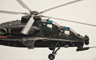 Black helicopter flying sky cockpit - ultra free wallpaper