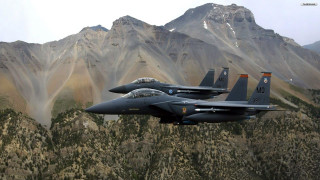 Fighter jet mountain range sky 6 - over a mountain range in the sky free wallpaper