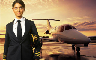 Woman suit plane runway sunset - a woman in a suit free wallpaper