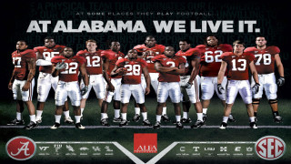 Alabama football players standing line - charles alston free wallpaper
