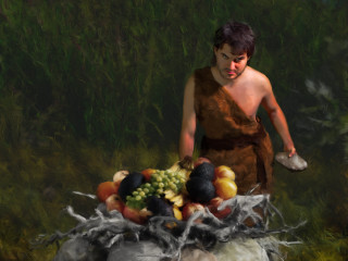 Man holding basket fruit vegetables - david palumbo free wallpaper