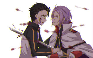 Anime characters swords facing close - ufotable free wallpaper