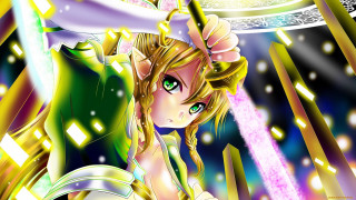 Woman green eyes yellow dress - green eye free wallpaper