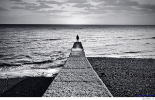 Person pier ocean black and - a pier free wallpaper for desktop