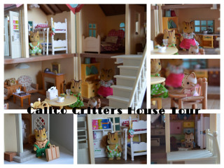 Dollhouse collage furniture staircase doll - detail free wallpaper