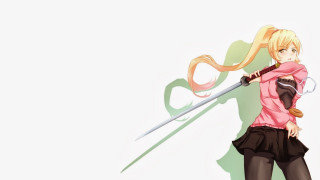 Girl sword pink shirt back - a pink shirt free wallpaper for desktop