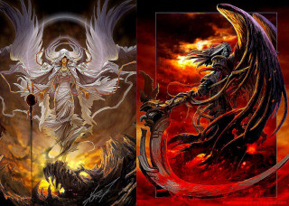 Angels demons with wings images - dark fantasy art free wallpaper