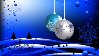 Blue christmas ornaments snowflakes night 2 - string free wallpaper