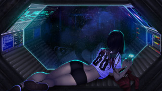 Woman bed room computer neon - a bed in a room free wallpaper