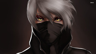 Masked person black hoodie yellow - a black hood free wallpaper