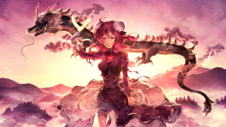 Woman dragon back fantasy scene - a fantasy scene free wallpaper
