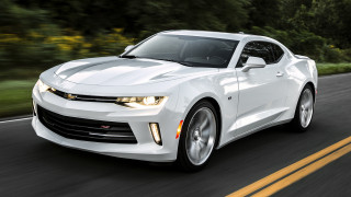 White chevrolet camaro driving road - a yellow line free wallpaper