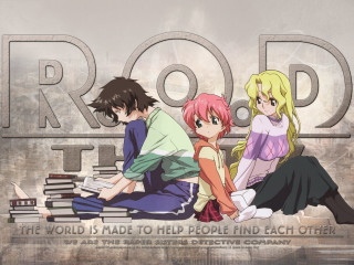 Group people sitting pile books - top of a pile free wallpaper