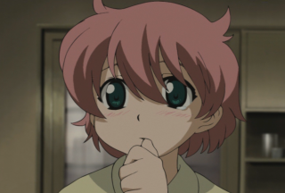 Pink haired girl green eyes 2 - a finger free wallpaper