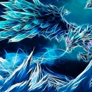 Blue white dragon wings background - white cloud free wallpaper for tablet