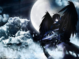 Sword wings full moon clouds - a full moon free wallpaper