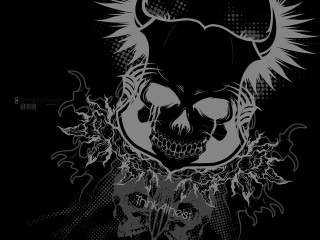 Skull hat horns black white - a skull free wallpaper for desktop