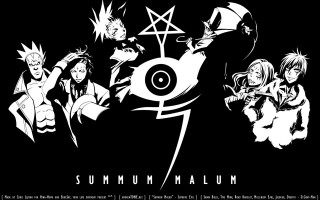 Anime characters black background white - occult free wallpaper
