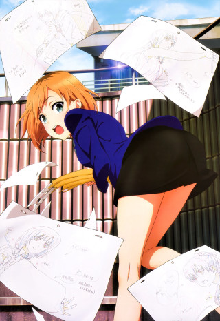 Redhair girl blue shirt holding - a blue shirt free wallpaper for mobile