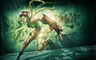 Woman dancing rain sword green - splash art free wallpaper for desktop