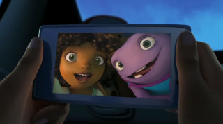 Person holding phone cartoon character - a child free wallpaper for desktop