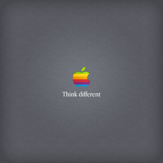 Apple logo think different side - graphic design free wallpaper for tablet