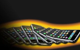Cell phones black background yellow - technology free wallpaper