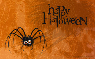 Halloween background spider happy message - the bottom of the image free wallpaper
