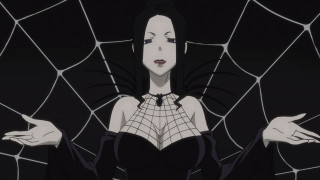 Woman black dress sitting spider - yukito kishiro free wallpaper for desktop