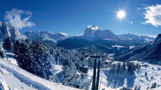 Ski lift snowy mountain trees 2 - a snowy mountain free wallpaper