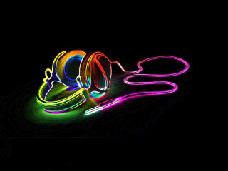 Neon object black background image - object in the middle free wallpaper