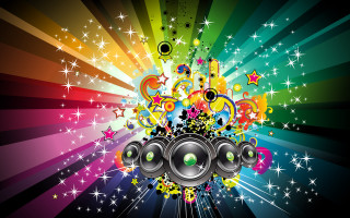 Colorful background speakers stars music 2 - artist free wallpaper for desktop