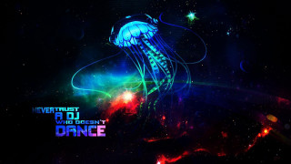 Jellyfish neon glow headphones creative - bioluminescence free wallpaper