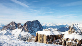 Skiing person snowy mountain top - a snowy mountain top free wallpaper