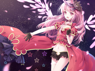 Girl pink dress wings stars - star free wallpaper for desktop