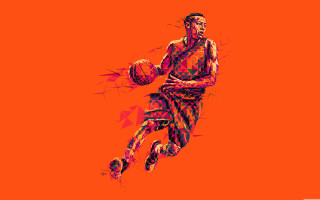 Basketball player jumping dunk red - a basketball player free wallpaper