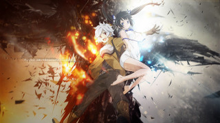 Anime couple fire smoke bird 2 - a fire and smoke background free wallpaper