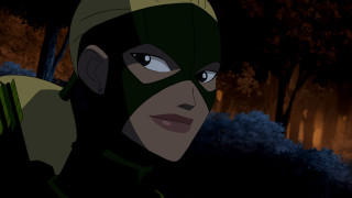 Man green mask forest trees - a fire in the background free wallpaper