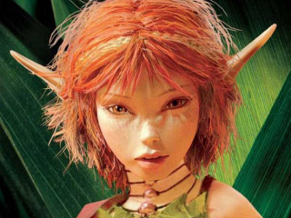 Woman red hair horns green - a green leaf free wallpaper