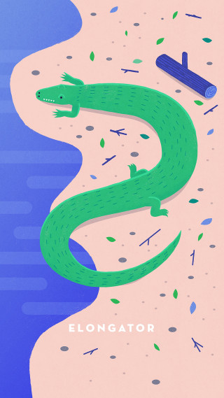 Green snake swimming blue umbrella - chris labrooy free wallpaper for mobile