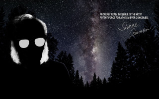 Gas mask glasses sky stars - star and trees free wallpaper