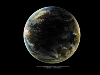 Earth space black white green - arthur quartley free wallpaper