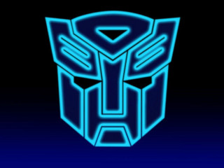 Blue neon mask black background - cybernetic free wallpaper