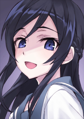 Girl smiling blue eyes bangs - open free wallpaper for mobile