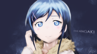 Anime girl blue hair fur - luminous free wallpaper