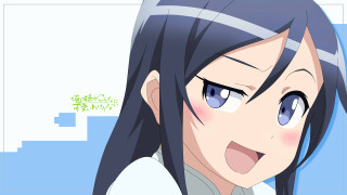 Woman long black hair blue 3 - a face free wallpaper for desktop